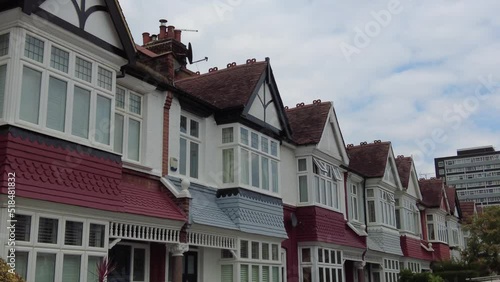 Residential street of terraced houses in south west London