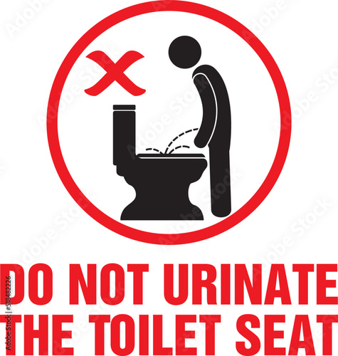 do not urinate the toilet seat vector