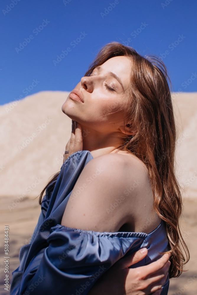 Dreamy young woman with closed eyes Dreamy young woman with closed eyes