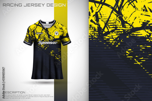Sports jersey and t-shirt template sports jersey design vector.  Sports design for football, racing, gaming jersey. Vector.