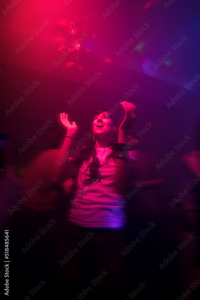 Happy woman clapping hands at the party Happy woman clapping hands at the party