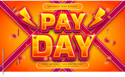 pay day 3d editable text effect template