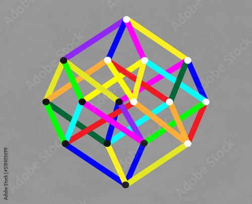 Abstract Hyper Cube Geometric Structure Concept photo