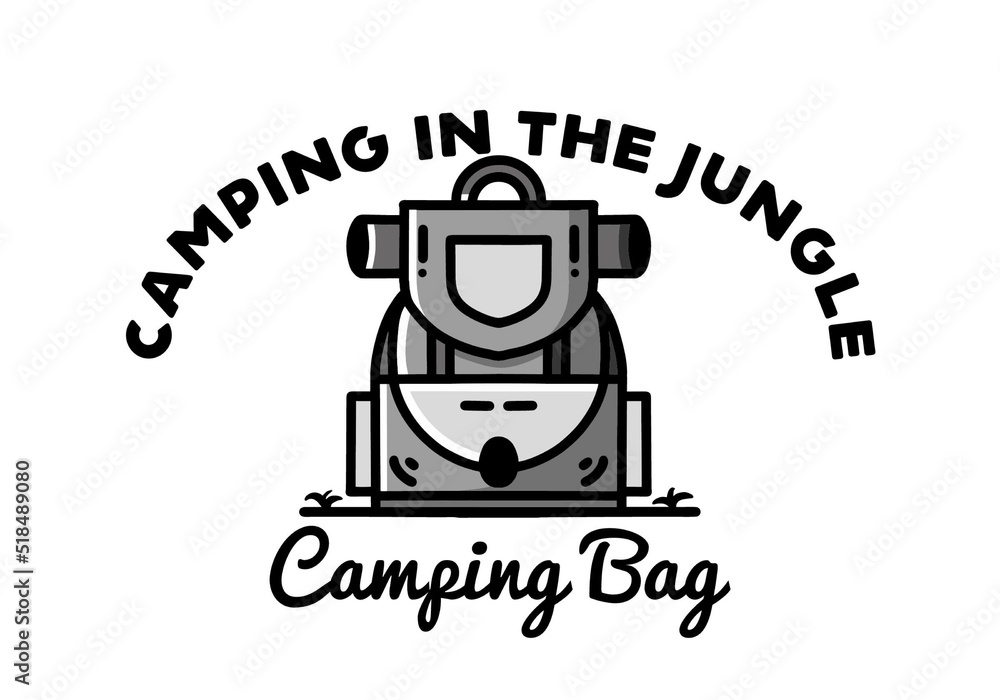 Simple camping bag illustration design Simple camping bag illustration design