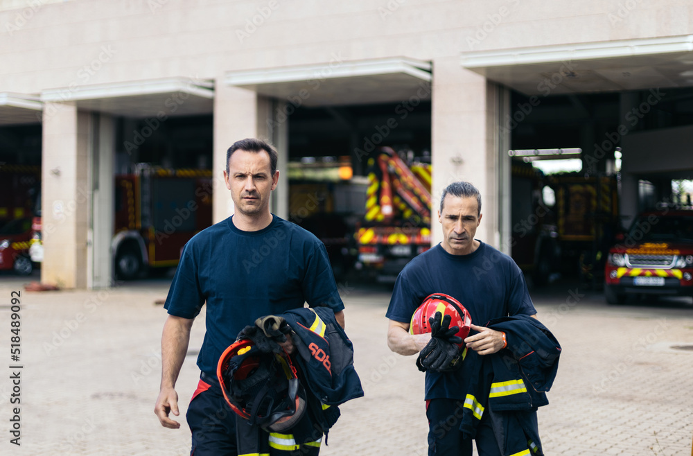 Firefighters responding to an emergency Firefighters responding to an emergency