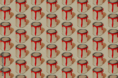 mosaic of some red paint cans
