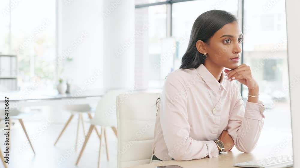 Professional thoughtful female using email, typing, concentrating on analysing worksheets doing research or coding. Serious young woman doing business on computer inside bright modern office. Professional thoughtful female using email, typing, concentrating on analysing worksheets doing research or coding. Serious young woman doing business on computer inside bright modern office.