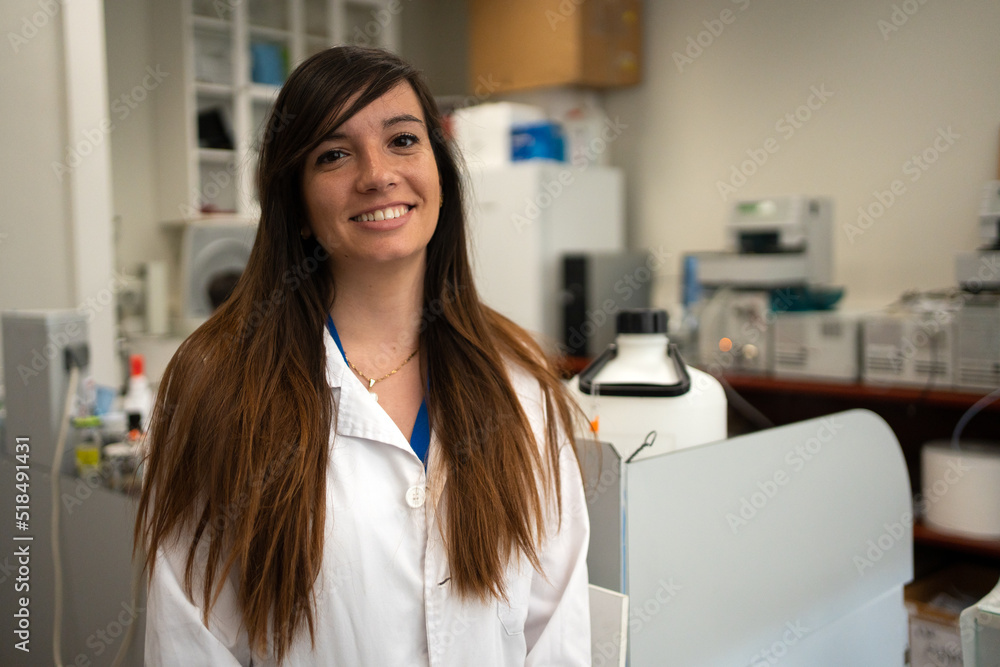 Portrait Of A Happy Woman Scientist Smiling In The Lab. Portrait Of A Happy Woman Scientist Smiling In The Lab.