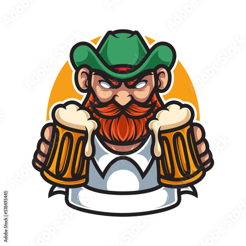 OKTOBERFEST MASCOT LOGO BADGE RIBBON