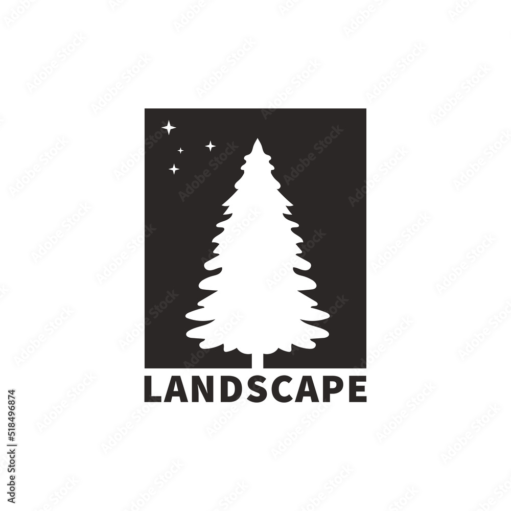 Obraz premium trees and forest logo design template vector