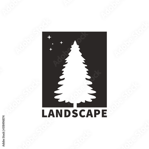 trees and forest logo design template vector