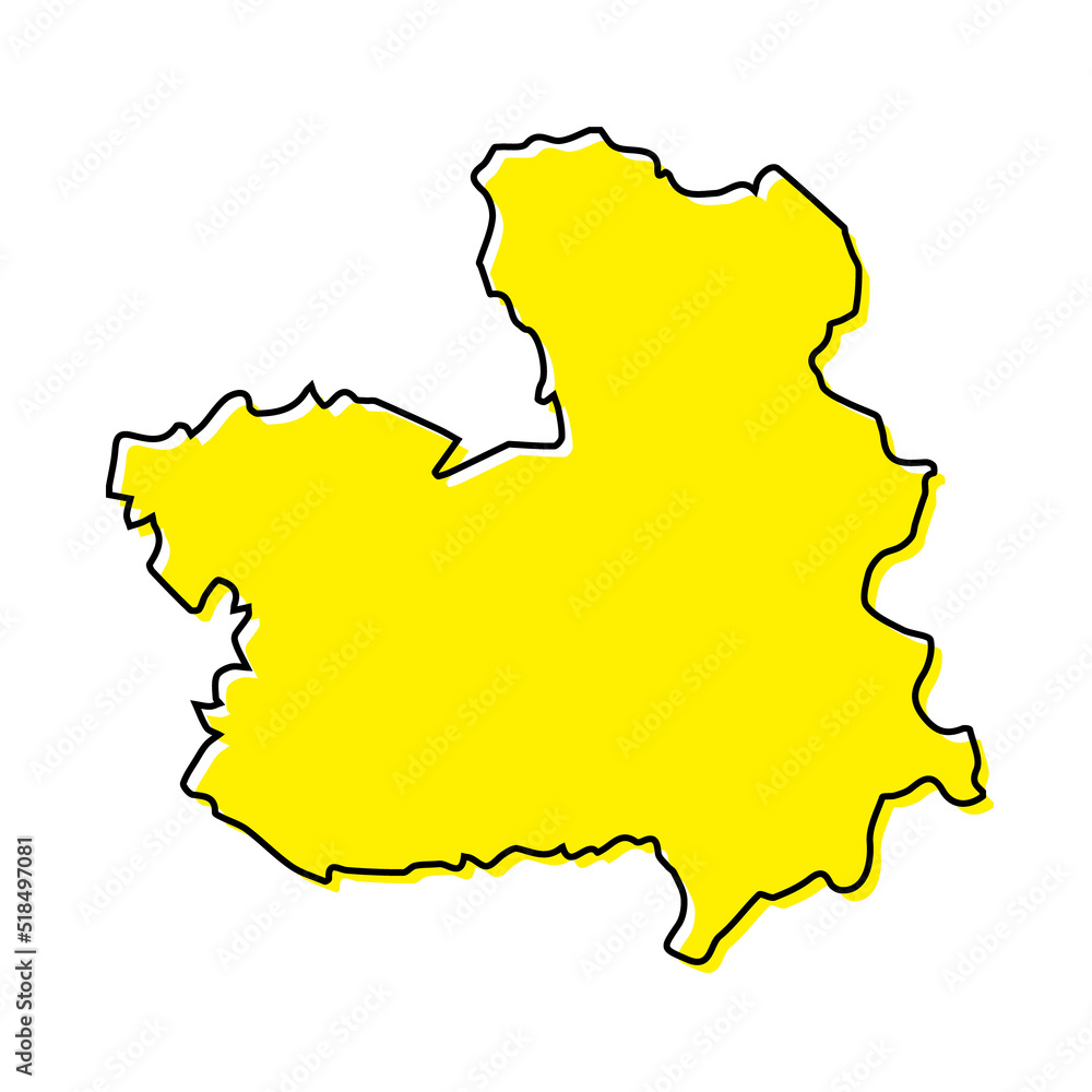 Simple outline map of Castilla-La Mancha is a region of Spain
