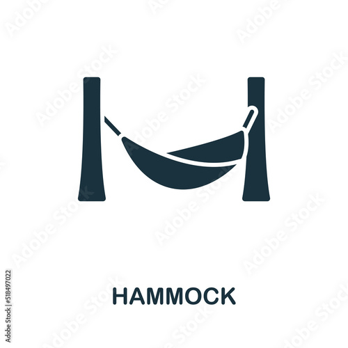 Hammock icon. Monochrome simple line Outdoor Recreation icon for templates, web design and infographics
