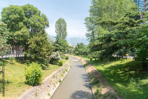 Lane stream in city center of Tirana, Albania.