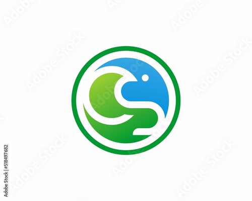 Logo Letter CS on Circle Abstract