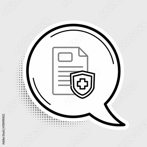 Line Medical clipboard with clinical record icon isolated on grey background. Prescription, medical check marks report. Colorful outline concept. Vector