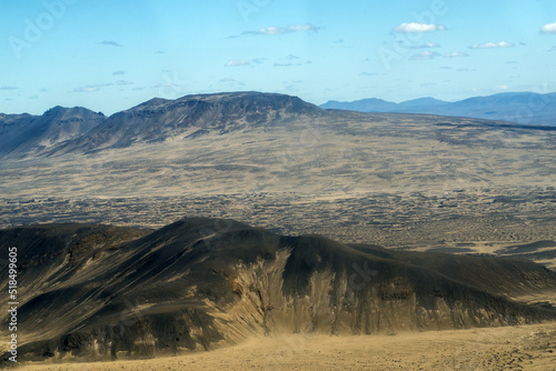 Icelandic landscape aerial photography captured from touristic airplane