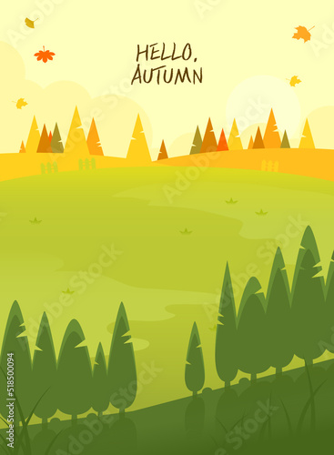 a warm-colored autumn background illustration 