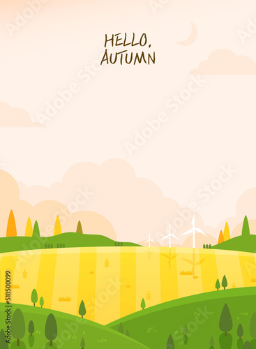 a warm-colored autumn background illustration 