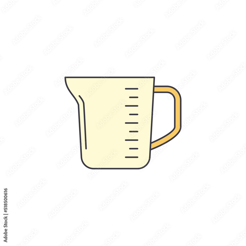 measuring jug icon in color, isolated on white background measuring jug icon in color, isolated on white background