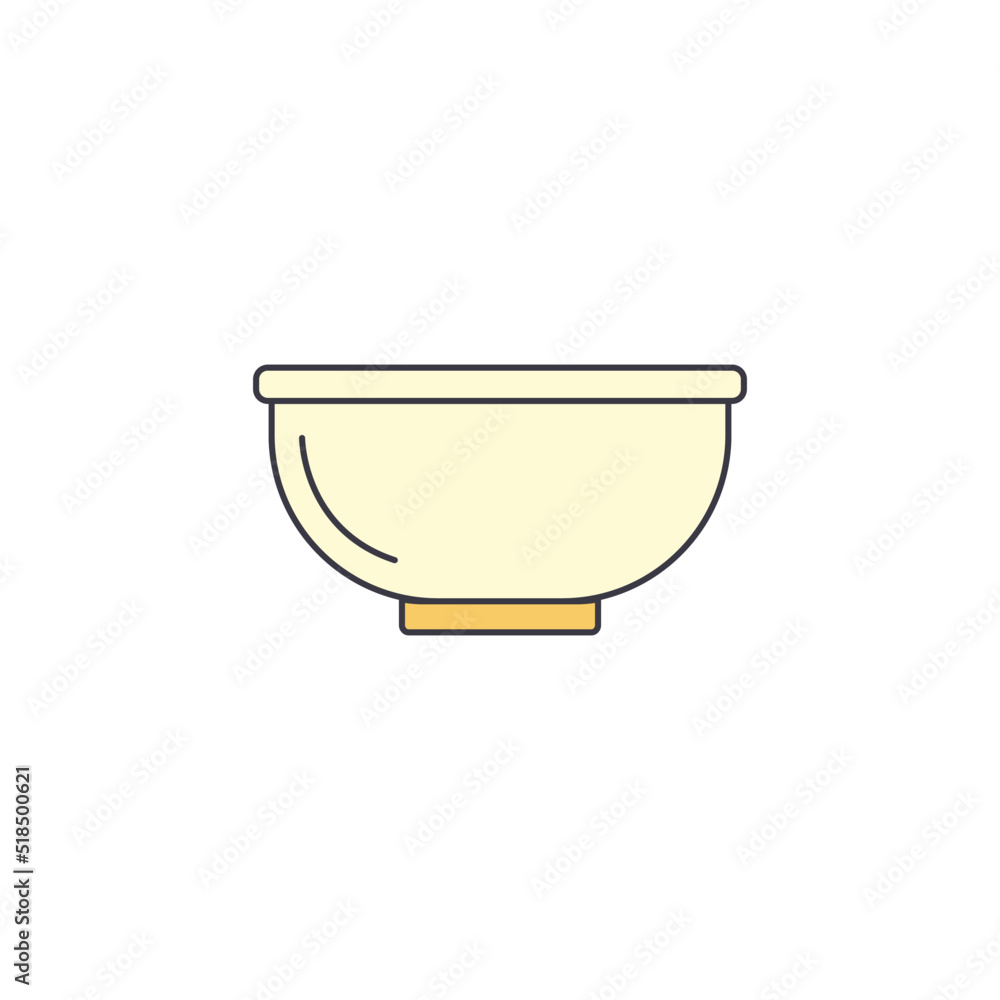 Bowl icon in color, isolated on white background Bowl icon in color, isolated on white background