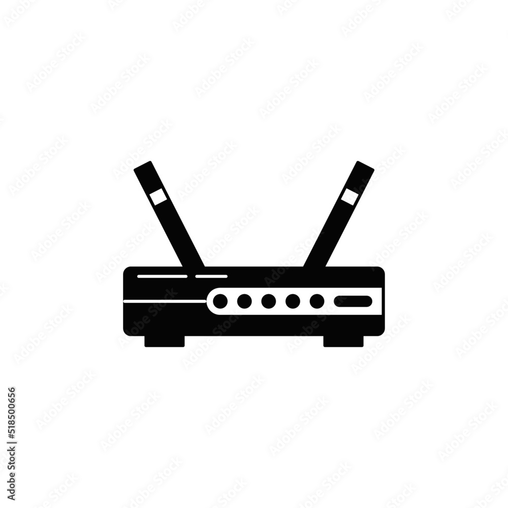wifi router, wifi modem icon in black flat glyph, filled style isolated on white background wifi router, wifi modem icon in black flat glyph, filled style isolated on white background