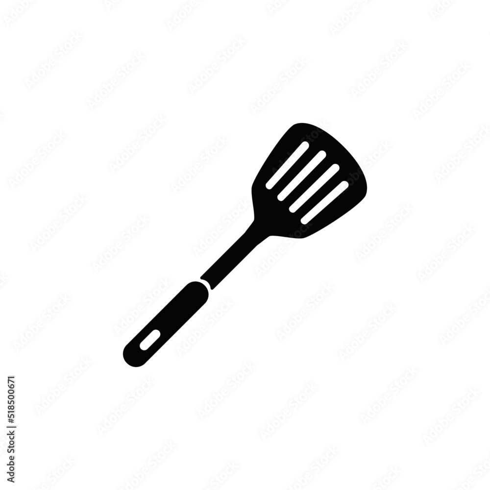 slotted spatula, turner spatula icon in black flat glyph, filled style isolated on white background slotted spatula, turner spatula icon in black flat glyph, filled style isolated on white background