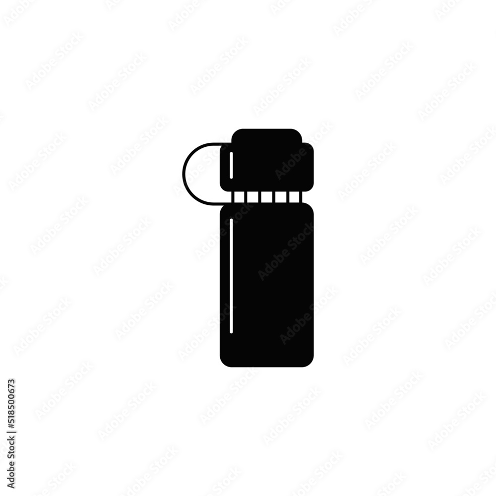 Energy drink water bottle icon in black flat glyph, filled style isolated on white background Energy drink water bottle icon in black flat glyph, filled style isolated on white background