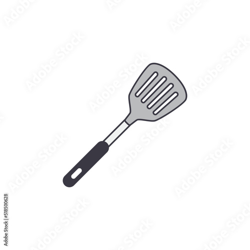 slotted spatula  turner spatula icon in color  isolated on white background 