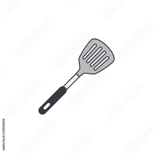slotted spatula, turner spatula icon in color, isolated on white background 