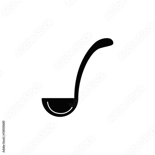Kitchen ladle soup icon in black flat glyph, filled style isolated on white background
