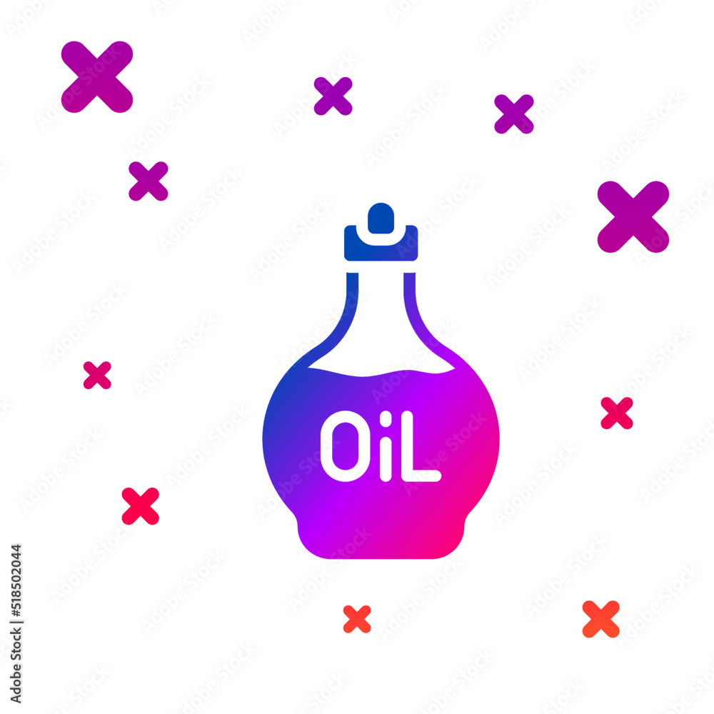 Color Essential oil bottle icon isolated on white background. Organic aromatherapy essence. Skin care serum glass drop package. Gradient random dynamic shapes. Vector Color Essential oil bottle icon isolated on white background. Organic aromatherapy essence. Skin care serum glass drop package. Gradient random dynamic shapes. Vector