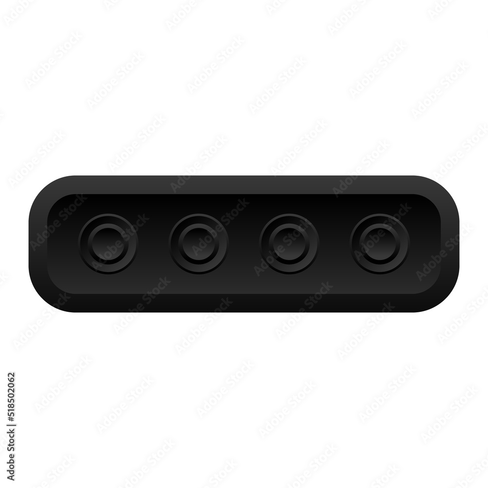 black buttons isolated on white background. control and adjustment device concept black buttons isolated on white background. control and adjustment device concept