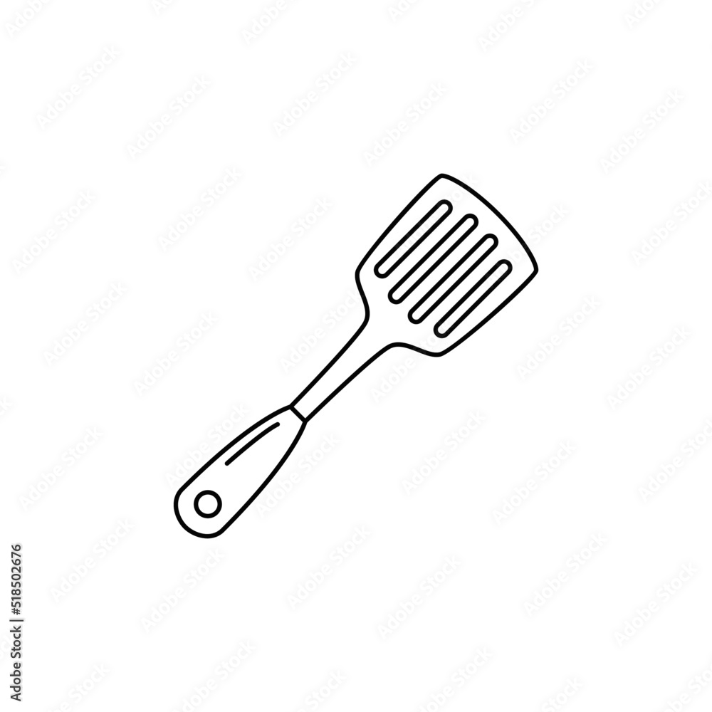 kitchen turner, turning spatula icon in line style icon, isolated on white background kitchen turner, turning spatula icon in line style icon, isolated on white background