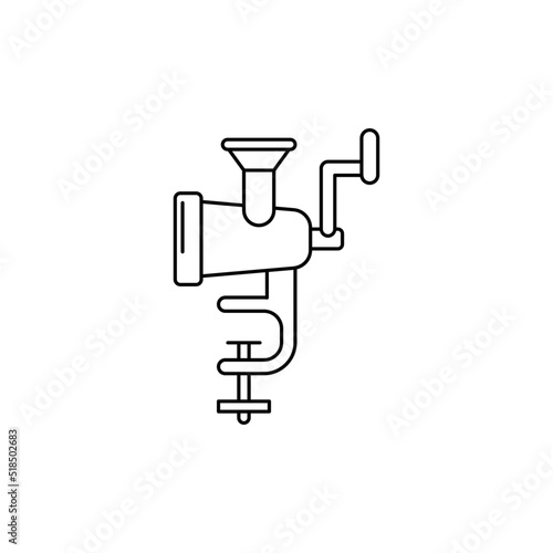 Food mincer, meat chopper, meat grinder icon in line style icon, isolated on white background
