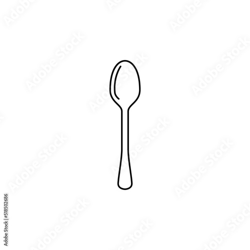  spoon icon in line style icon  isolated on white background