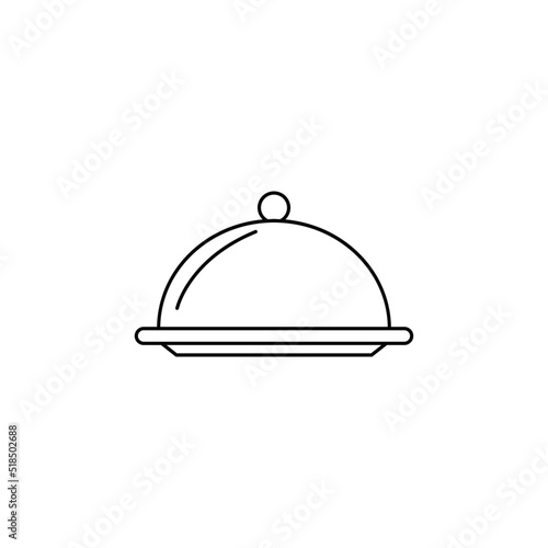 Food platter icon in line style icon, isolated on white background