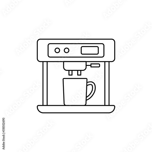 Coffee brewer icon in line style icon, isolated on white background