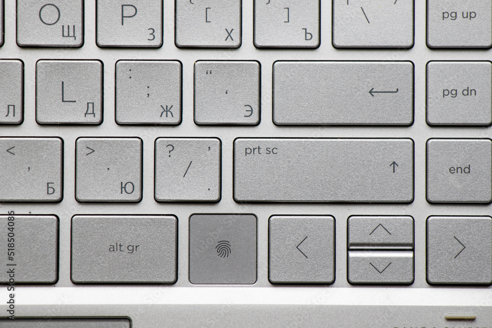 Laptop and notebook computer keyboard close-up, texts, keys Laptop and notebook computer keyboard close-up, texts, keys