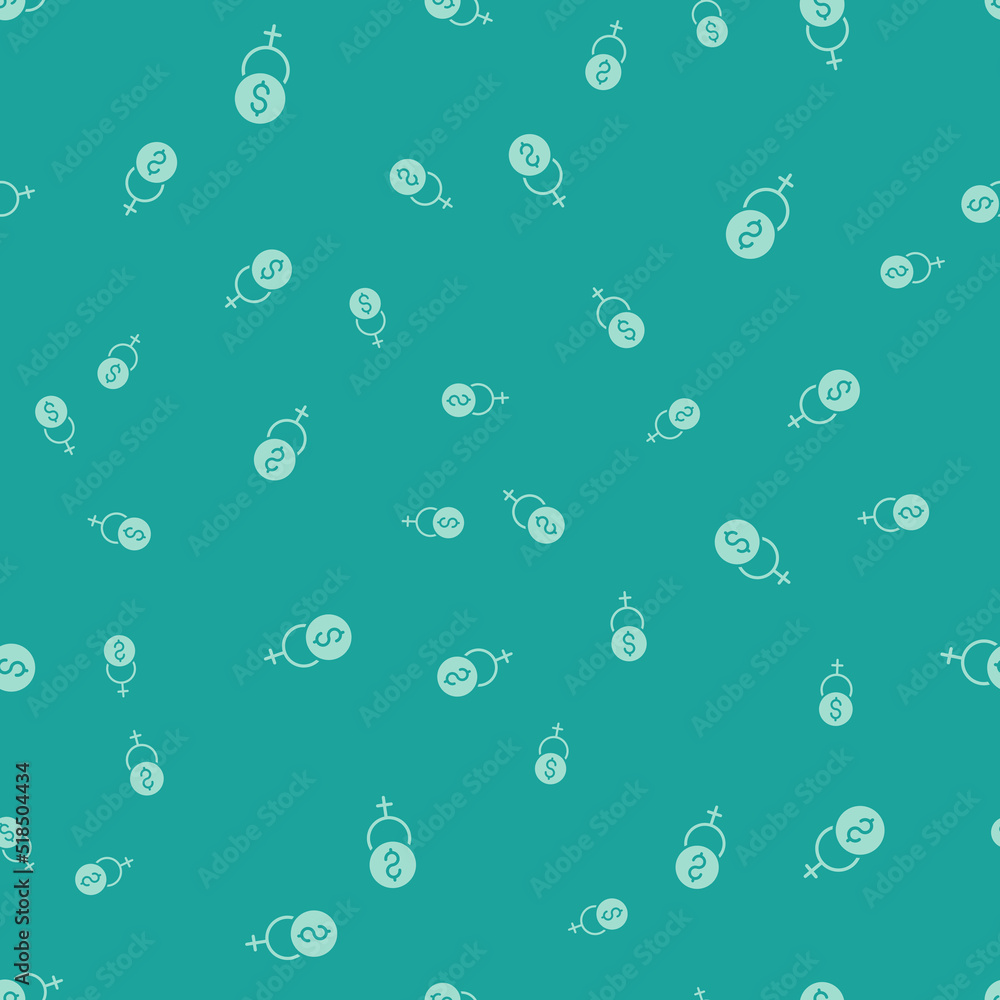 Green Feminism finance icon isolated seamless pattern on green background. Fight for freedom, independence, equality. Vector Green Feminism finance icon isolated seamless pattern on green background. Fight for freedom, independence, equality. Vector