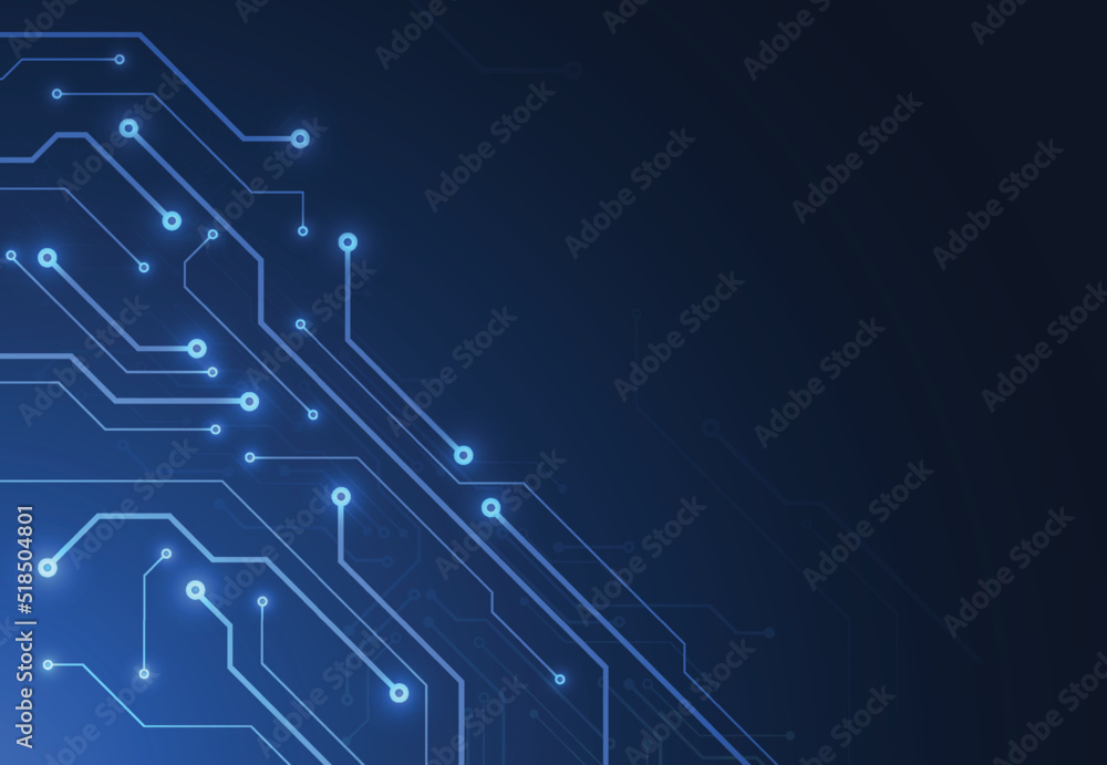 Abstract background with technology circuit board texture. Electronic motherboard illustration. Communication and engineering concept. Vector illustration