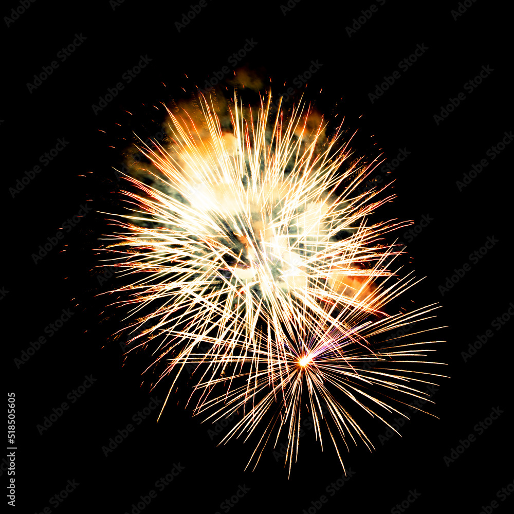 Beautiful bright fireworks lighting up night sky Beautiful bright fireworks lighting up night sky