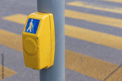 crosswalk switch with accessible pedestrian signal in Zurich, Switzerland