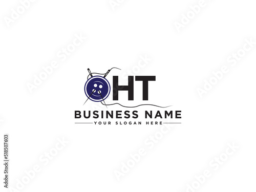 Monogram HT Logo Letter Vector, Letter Ht h t Logo Design For Any Type of Tailor Business