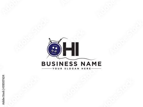 Monogram HI Logo Letter Vector, Letter Hi h i Logo Design For Any Type of Tailor Business