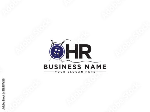 Monogram HR Logo Letter Vector, Letter Hr h r Logo Design For Any Type of Tailor Business
