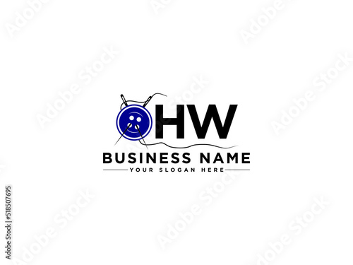 Monogram HW Logo Letter Vector, Letter Hw h w Logo Design For Any Type of Tailor Business