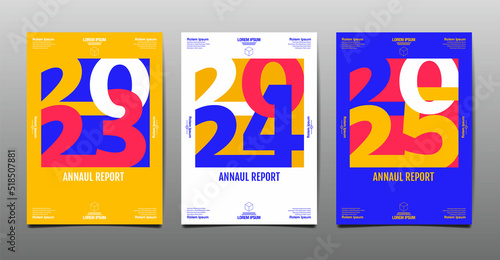 annual report  template layout design, Typography flat design