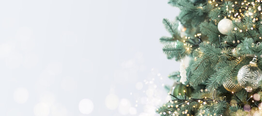 Luxury chic Christmas tree postcard.