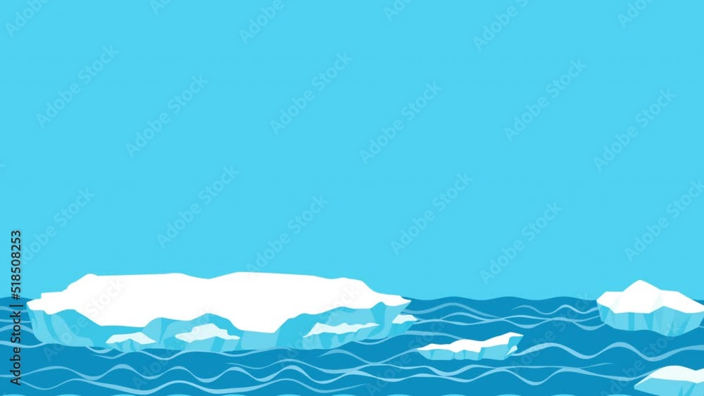 Loopable file - Glacier Ice floating in the sea motion background animation Loopable file - Glacier Ice floating in the sea motion background animation